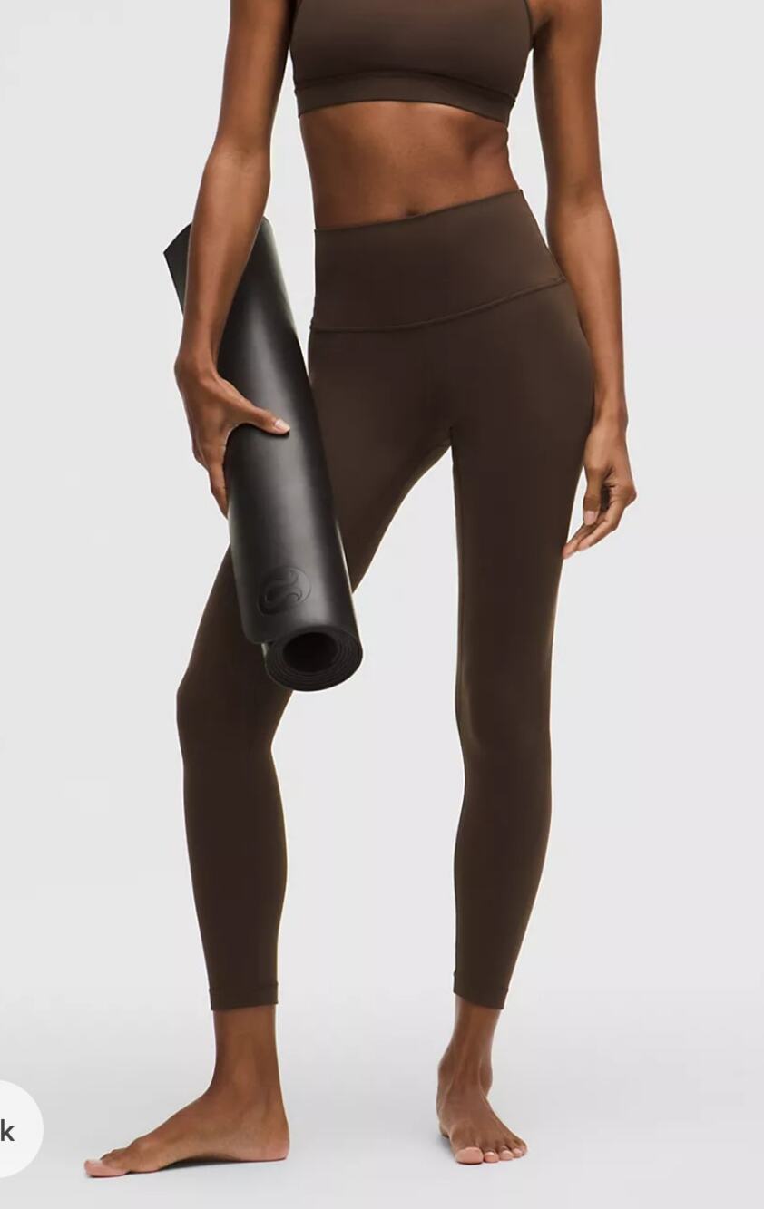 Lululemon Align High-Rise Pant 25" Java Brown Yoga Leggings Nulu Size 6 $98